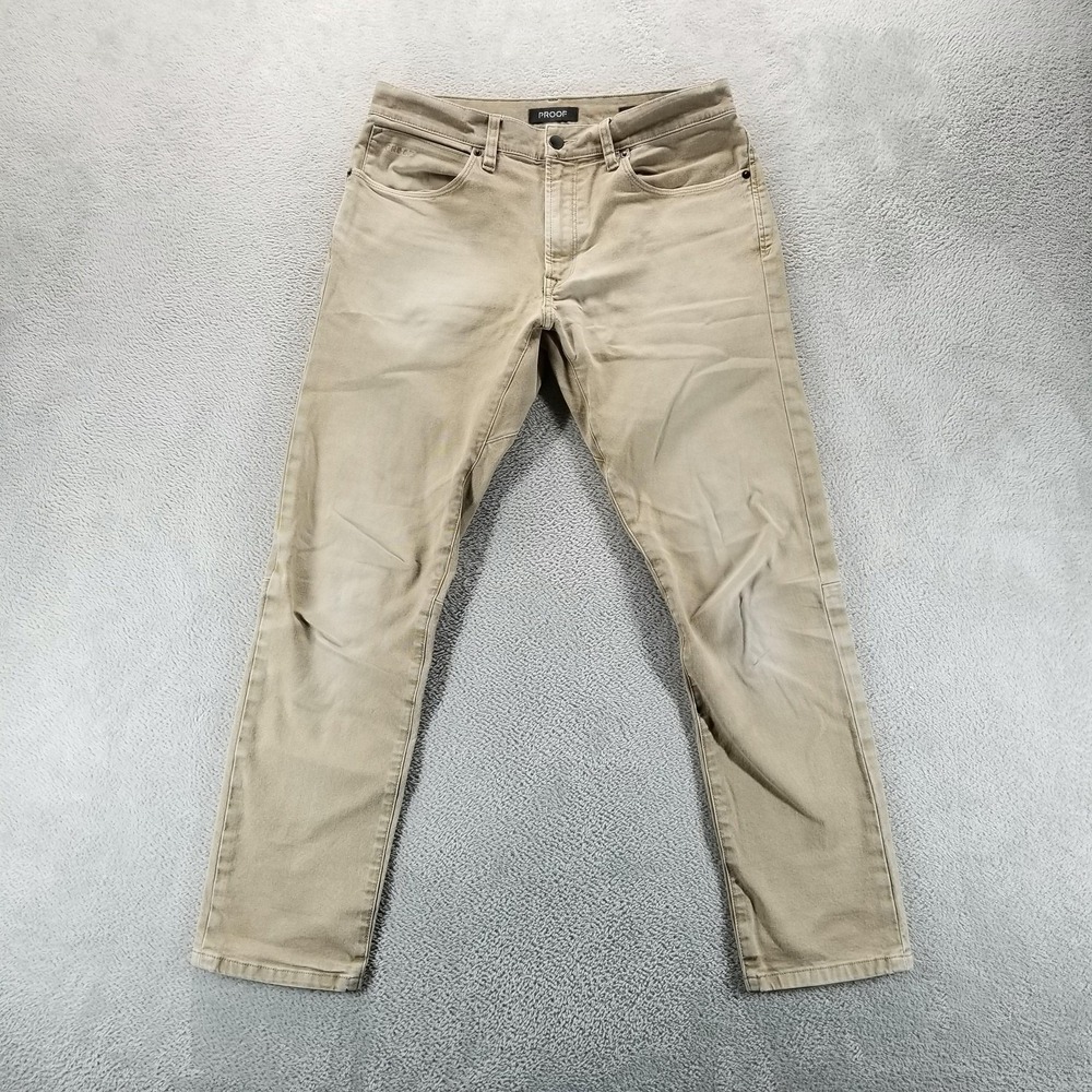 Proof‎ Jeans Mens 30x30 Brown Slim Straight Canvas Stretch Faded